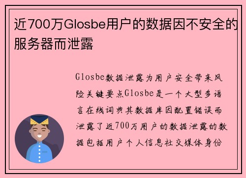近700万Glosbe用户的数据因不安全的服务器而泄露 